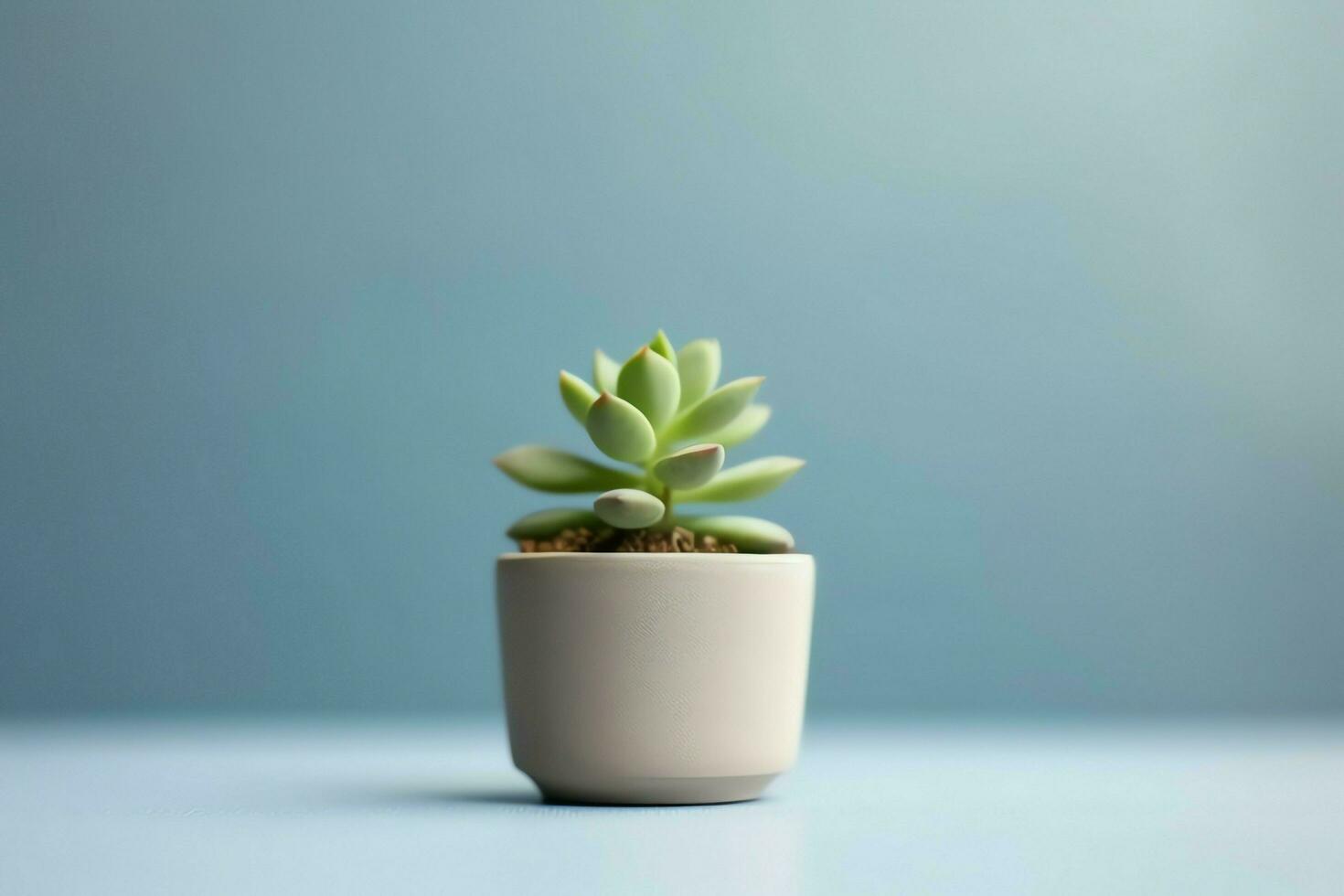 Potted succulent plant gasteria or small cactus with copy space. Home gardening and minimalist plant concept by AI Generated photo