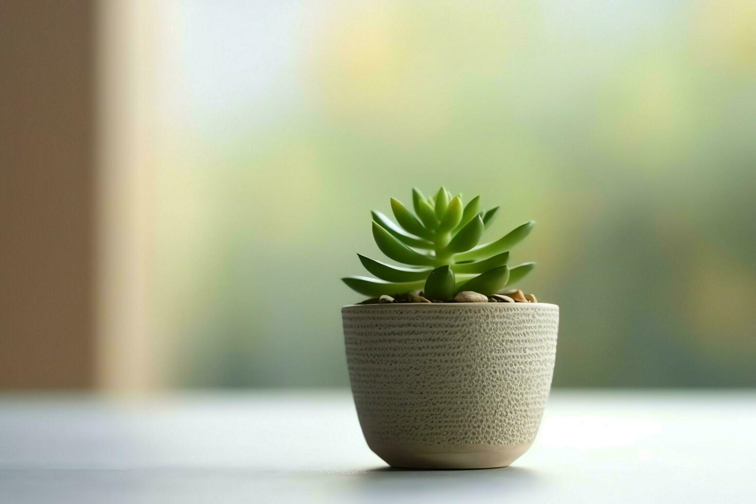 en conserva suculento planta gasteria o pequeño cactus con Copiar espacio. hogar jardinería y minimalista planta concepto por ai generado foto