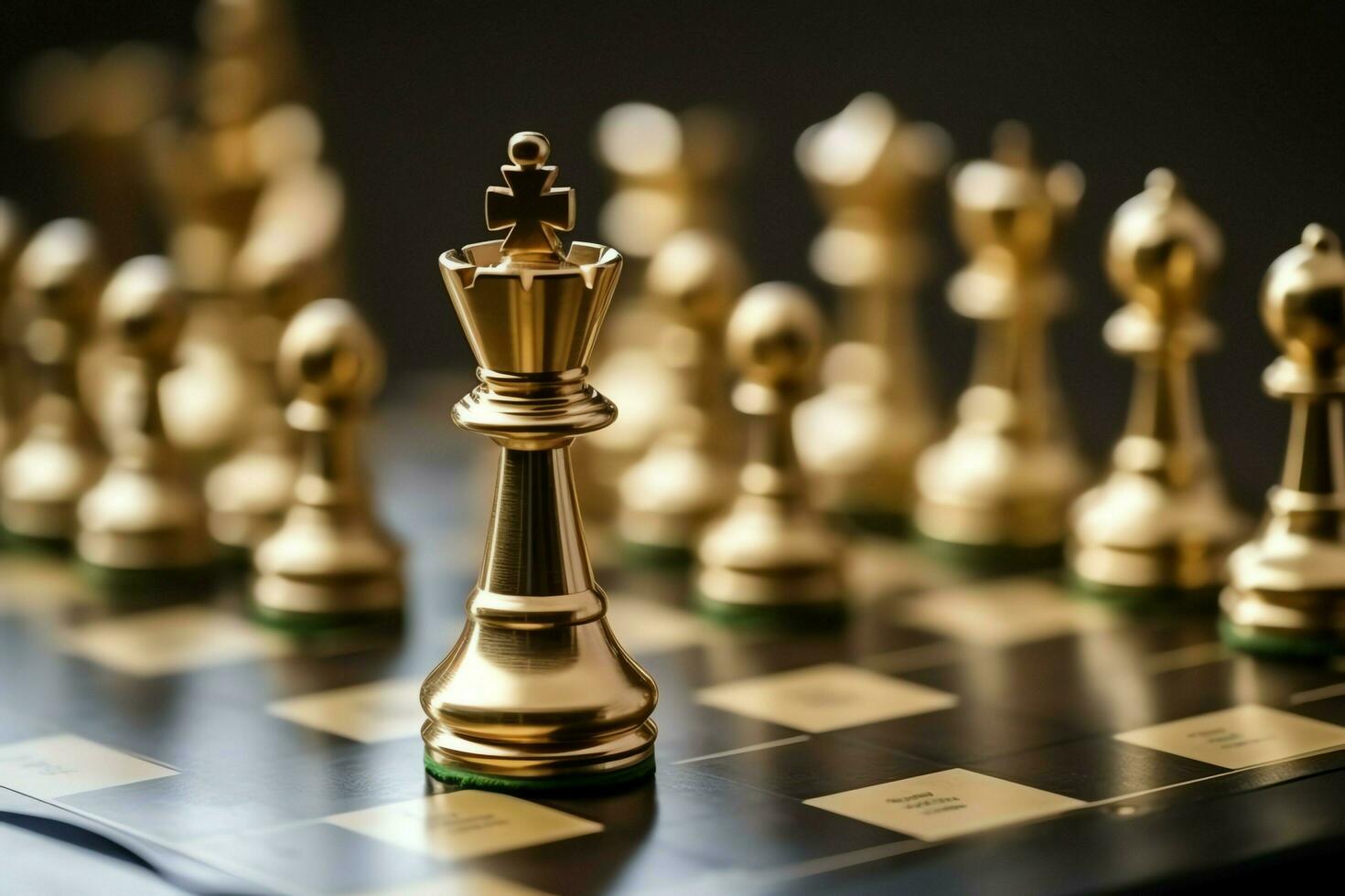 Chessboard with business strategy, tactic and competition of a chess game. Business and leadership concept by AI Generated photo