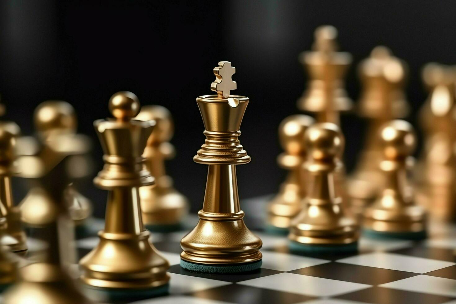 Chessboard with business strategy, tactic and competition of a chess game. Business and leadership concept by AI Generated photo