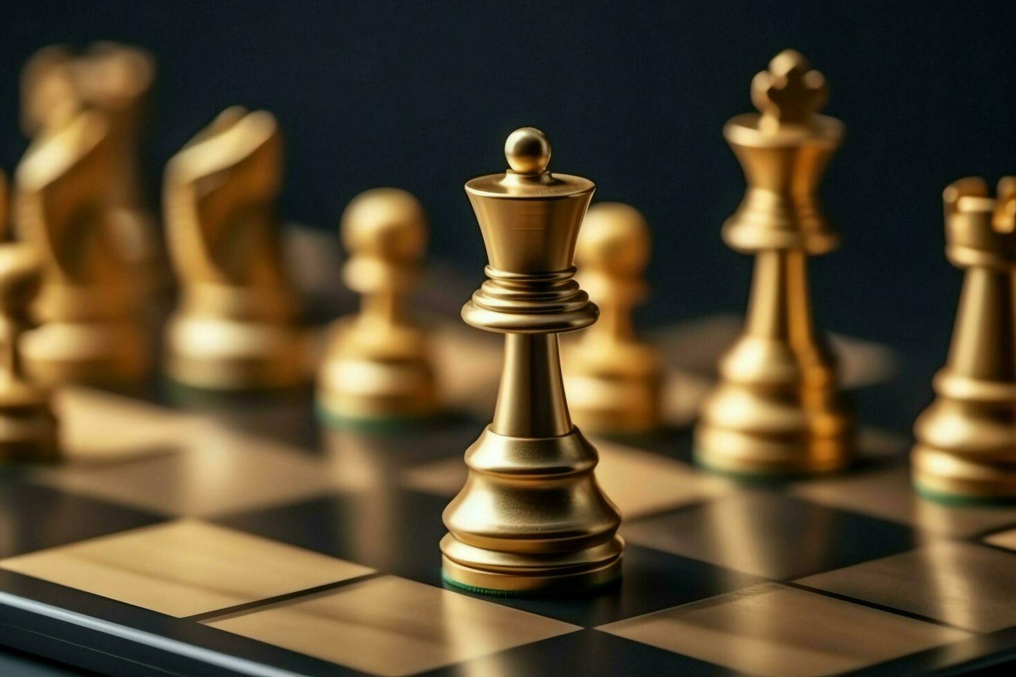 Chessboard with business strategy, tactic and competition of a chess game. Business and leadership concept by AI Generated photo