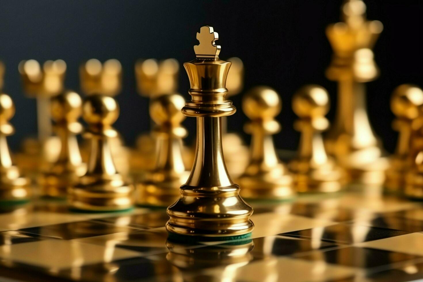 Chessboard with business strategy, tactic and competition of a chess game. Business and leadership concept by AI Generated photo