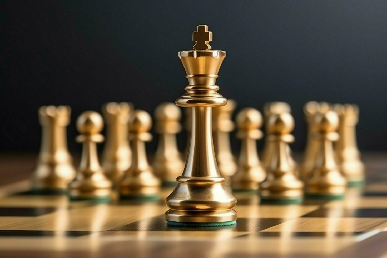 Chessboard with business strategy, tactic and competition of a chess game. Business and leadership concept by AI Generated photo
