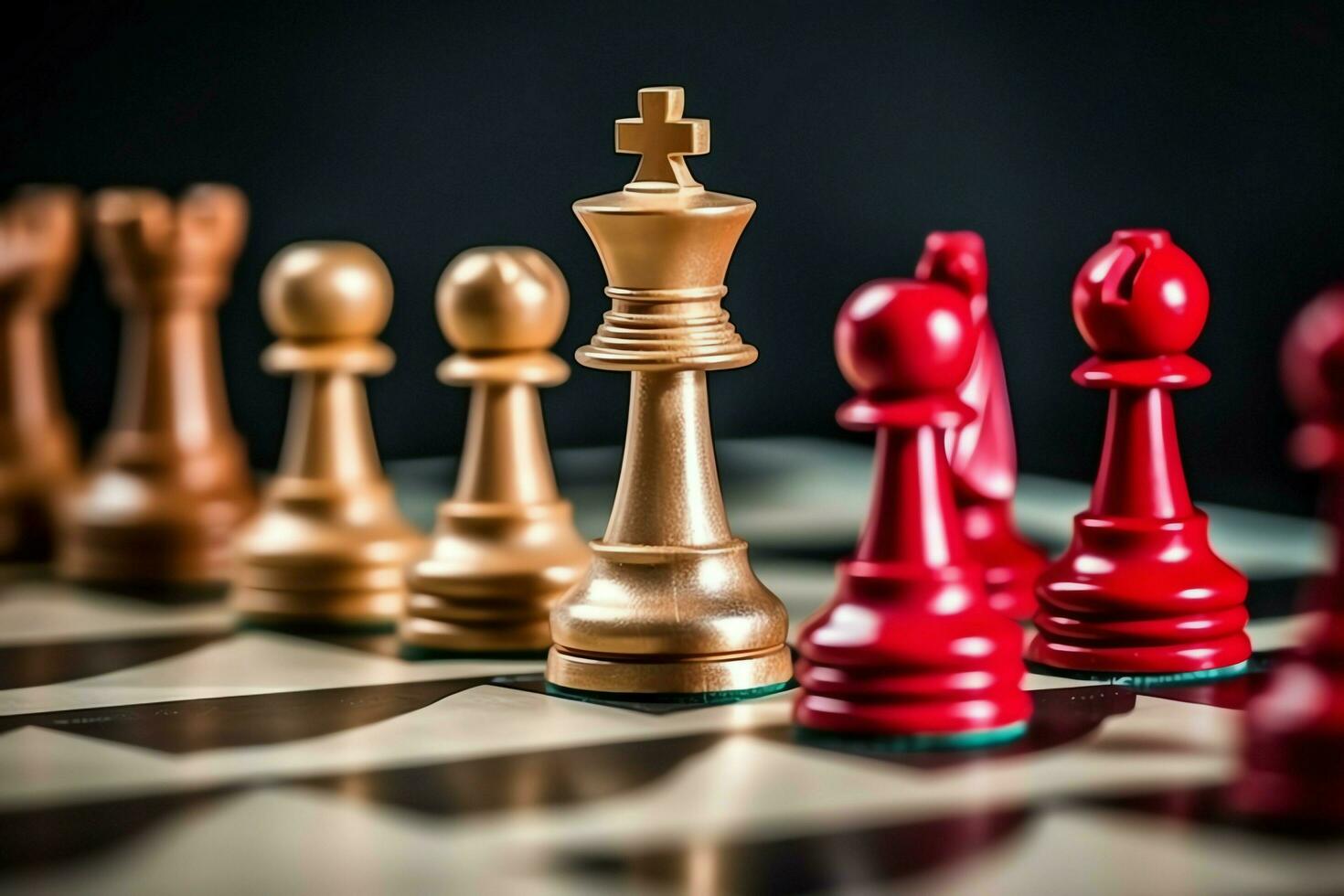 Premium AI Image Closeup shot of the king chess piece leading