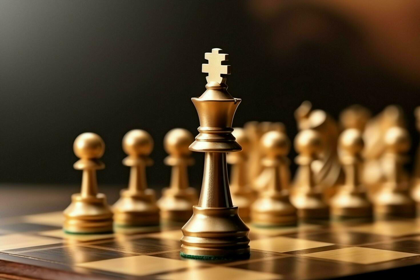 Chessboard with business strategy, tactic and competition of a chess game. Business and leadership concept by AI Generated photo