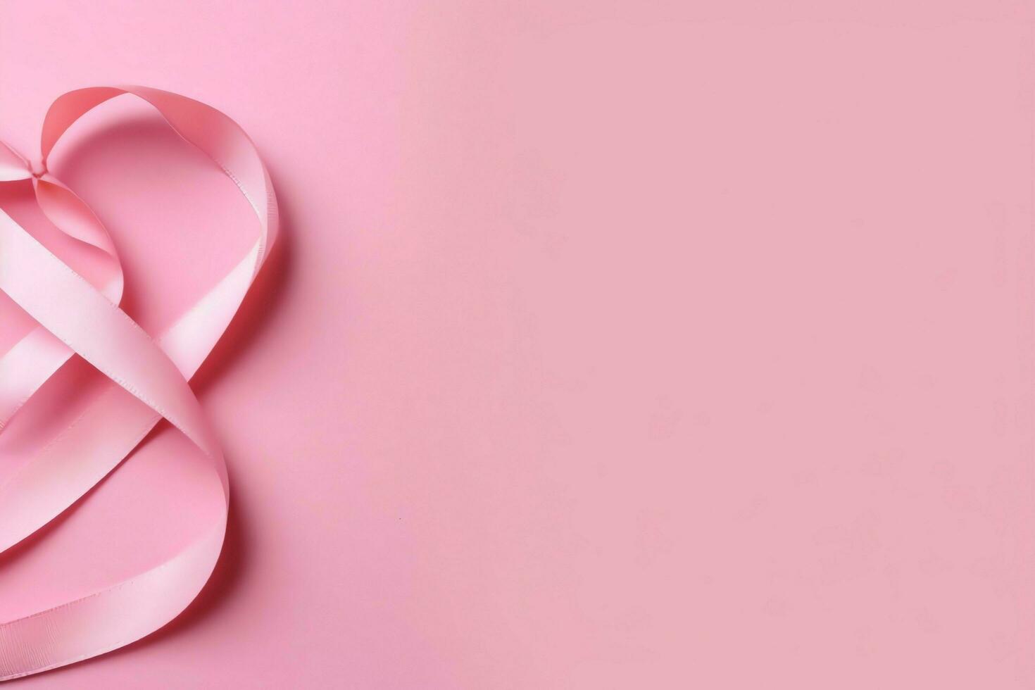 Pink or purple ribbon as breast cancer or epilepsy awareness symbol and copy space. World cancer day concept by AI Generated photo