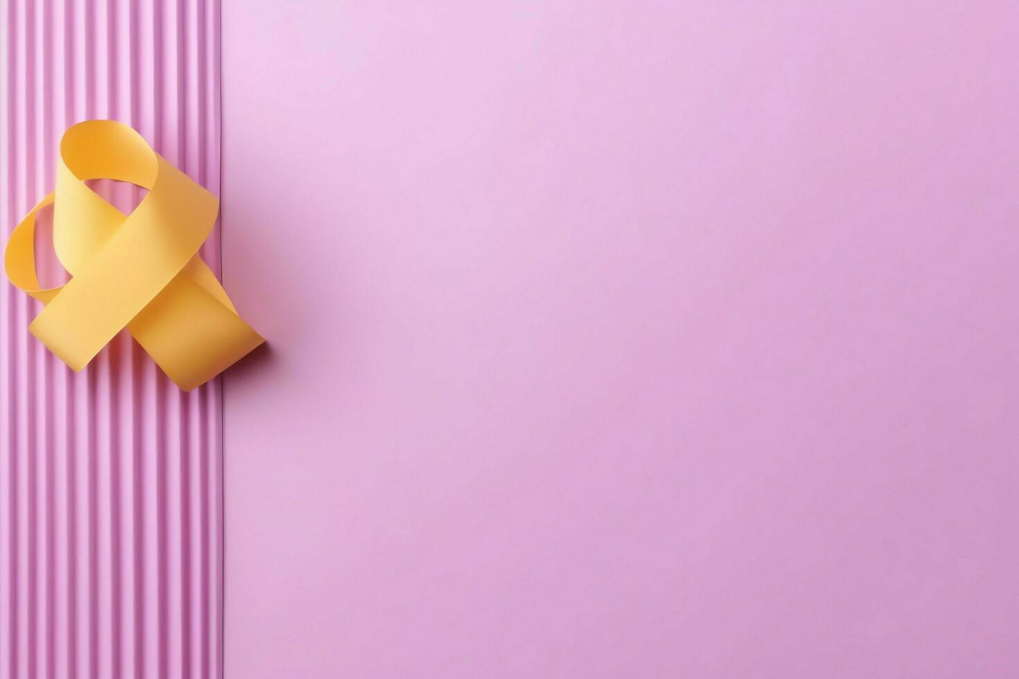 Pink or purple ribbon as breast cancer or epilepsy awareness symbol and copy space. World cancer day concept by AI Generated photo