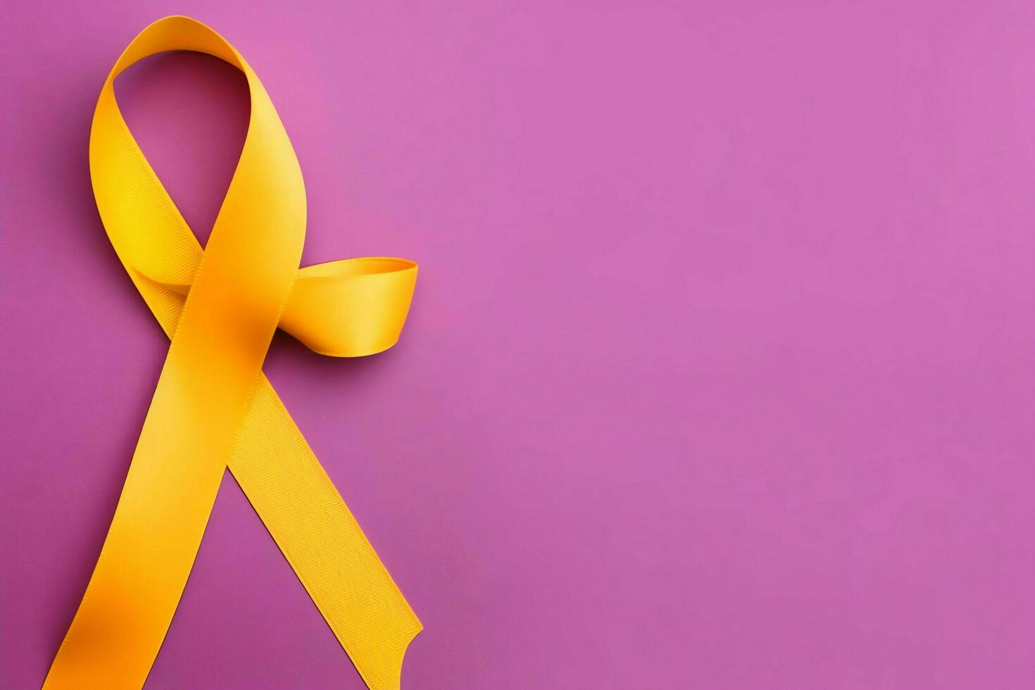 Pink or purple ribbon as breast cancer or epilepsy awareness symbol and copy space. World cancer day concept by AI Generated photo