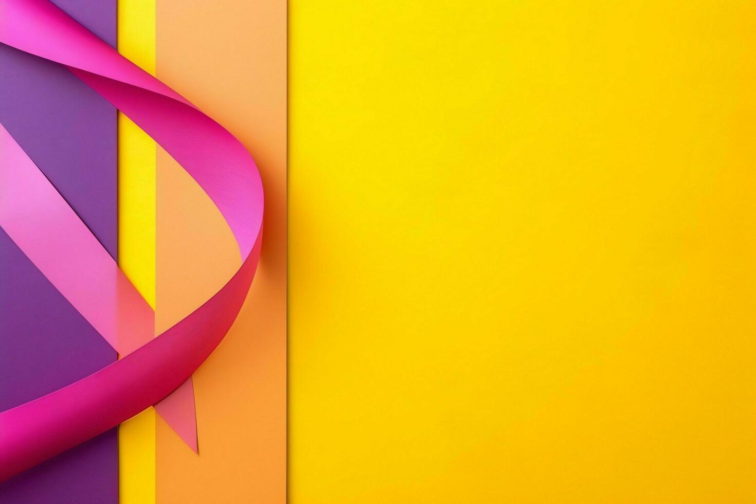 Pink or purple ribbon as breast cancer or epilepsy awareness symbol and copy space. World cancer day concept by AI Generated photo