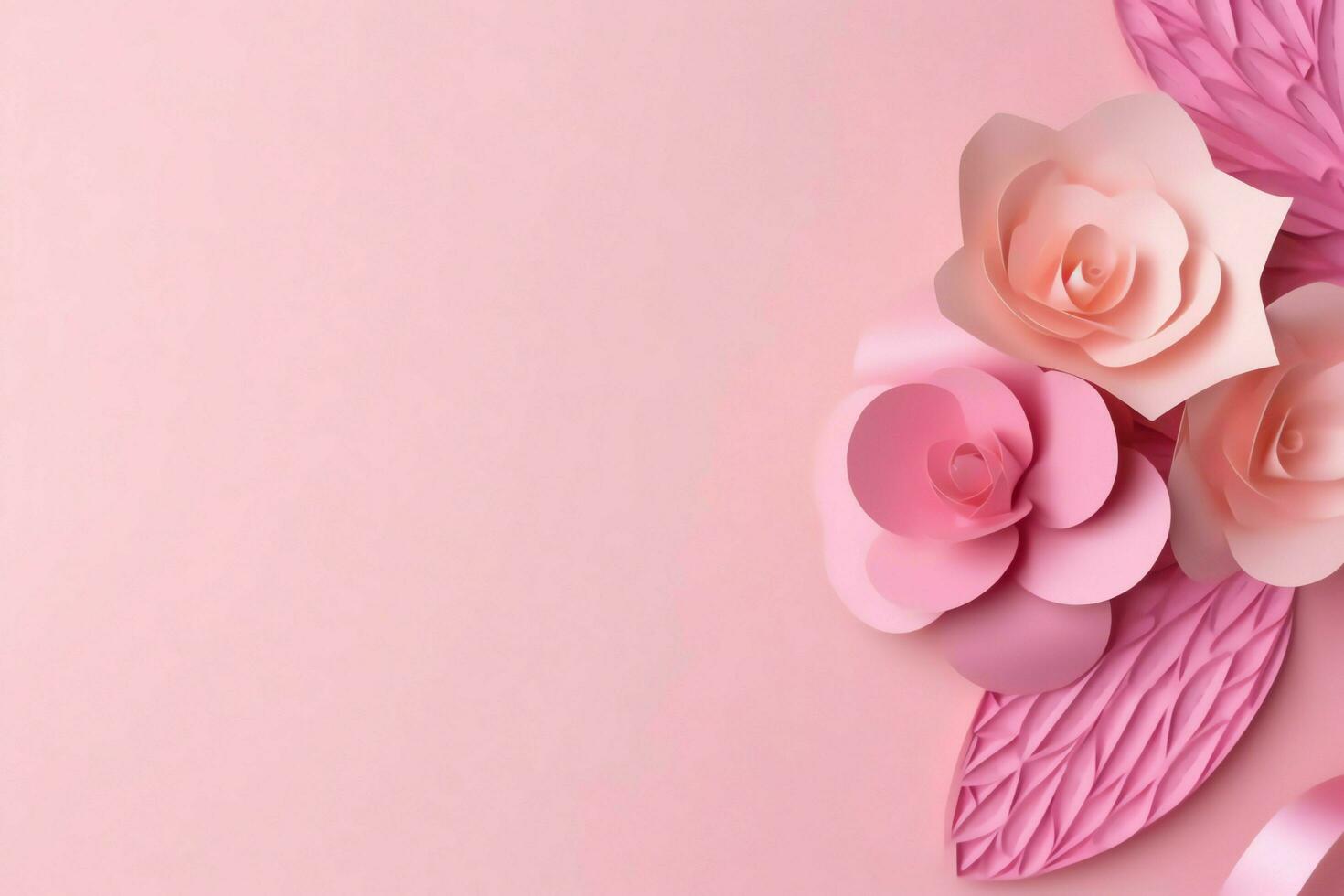 Pink or purple ribbon as breast cancer or epilepsy awareness symbol and copy space. World cancer day concept by AI Generated photo