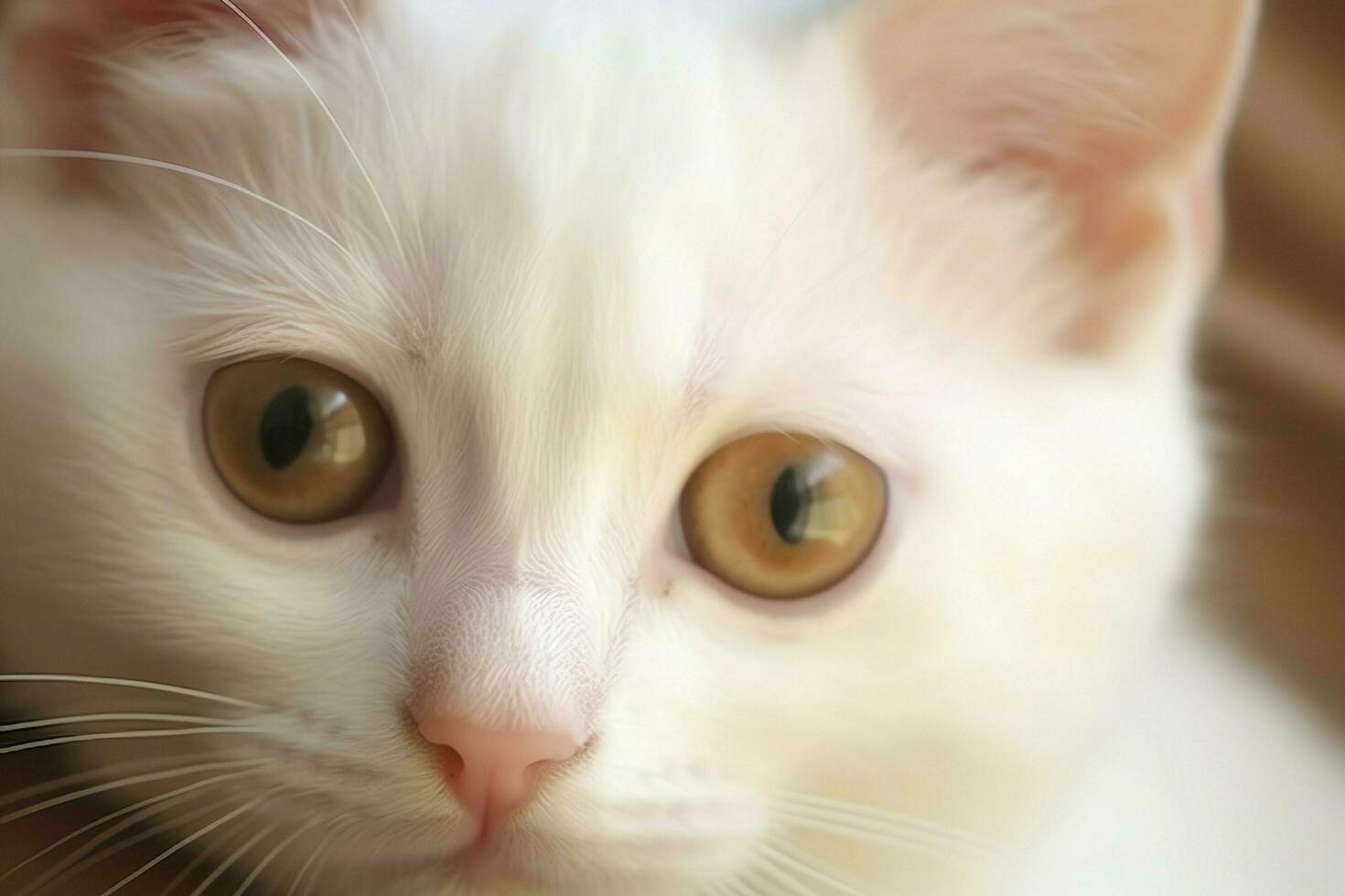 Cute small fluffy kitten with beautiful eyes is sitting or resting. British shorthair. Cat day concept by AI Generated photo
