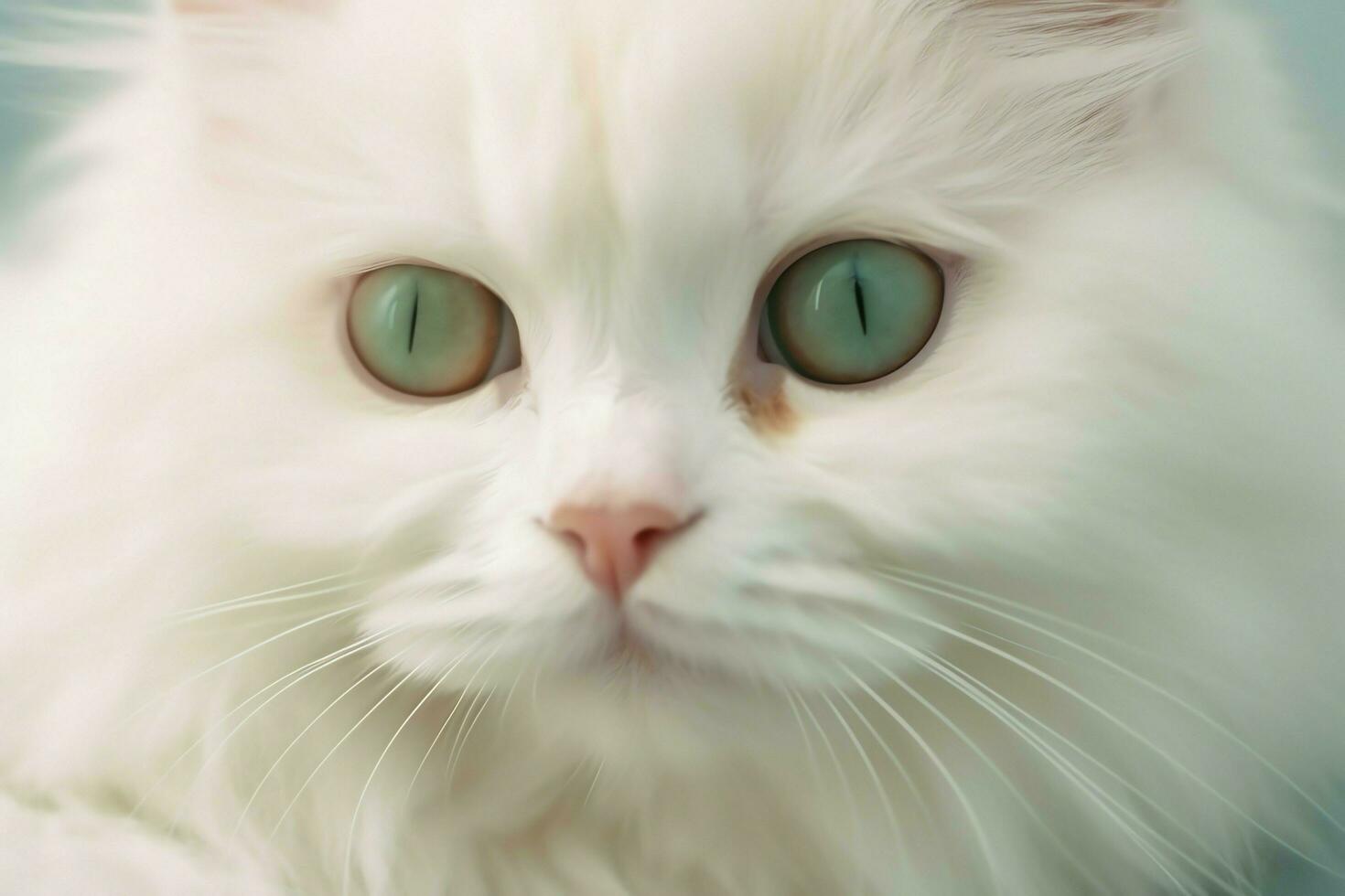 Cute small fluffy kitten with beautiful eyes is sitting or resting. British shorthair. Cat day concept by AI Generated photo