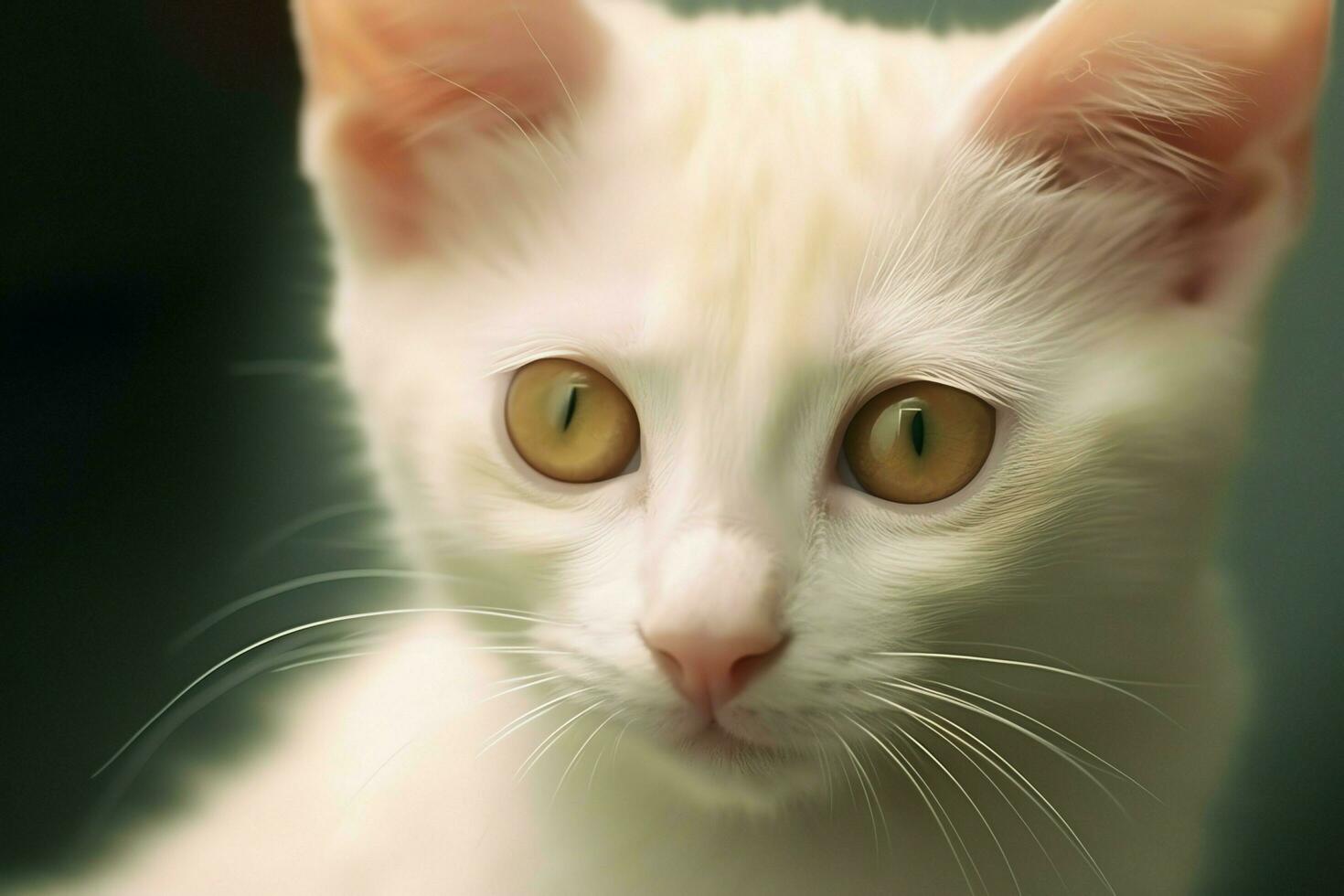 Cute small fluffy kitten with beautiful eyes is sitting or resting. British shorthair. Cat day concept by AI Generated photo