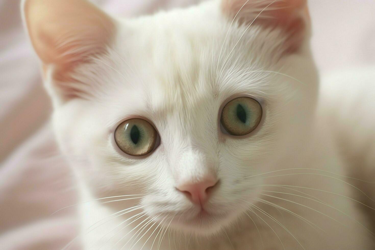 Cute small fluffy kitten with beautiful eyes is sitting or resting. British shorthair. Cat day concept by AI Generated photo