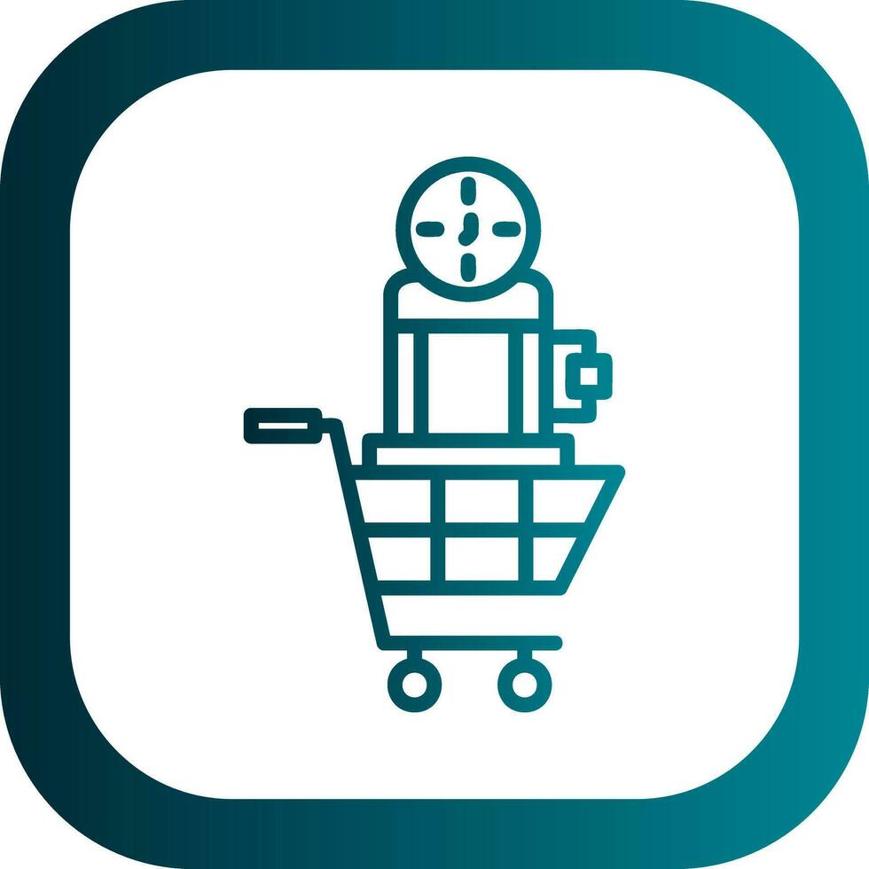 Shopping Time Machine Vector Icon Design