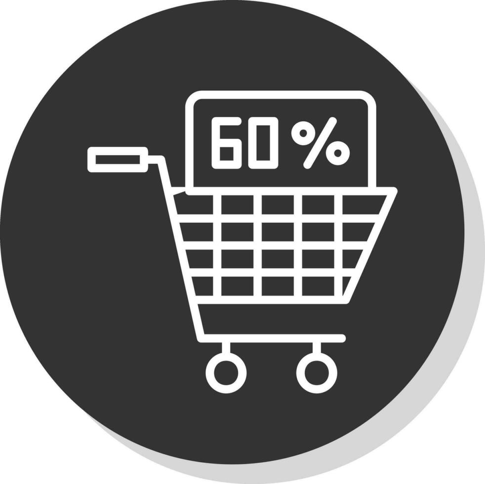 Discounted Shopping Cart Vector Icon Design