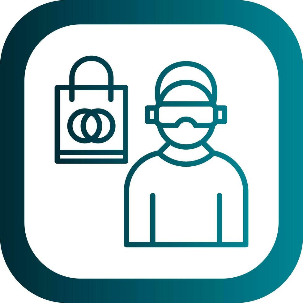 Shopping VR Headset Vector Icon Design