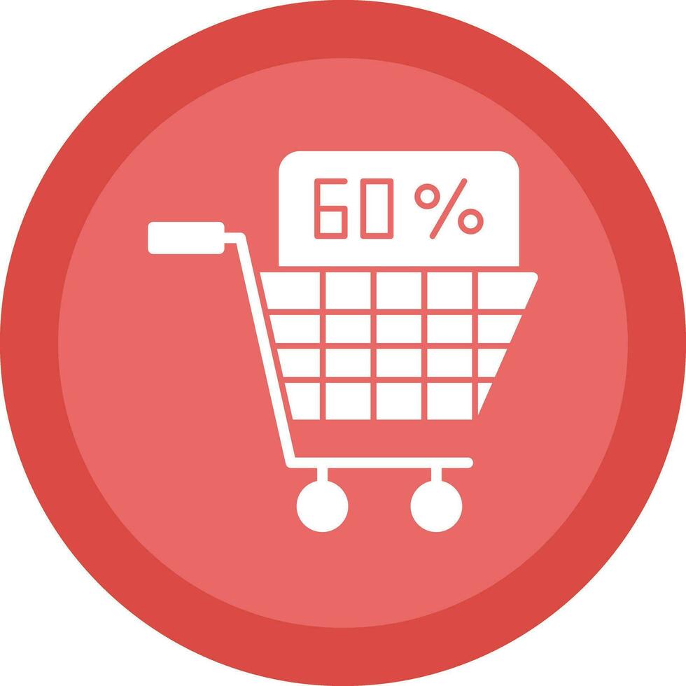 Discounted Shopping Cart Vector Icon Design