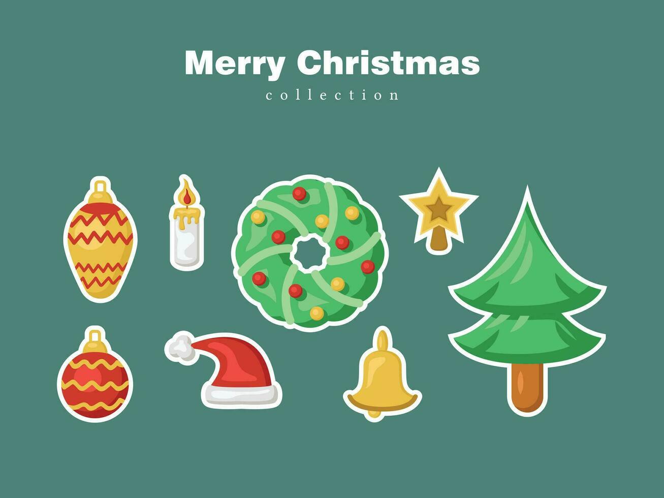 merry christmas 2024 new year cartoon icon element background pattern december winter ornament art vector