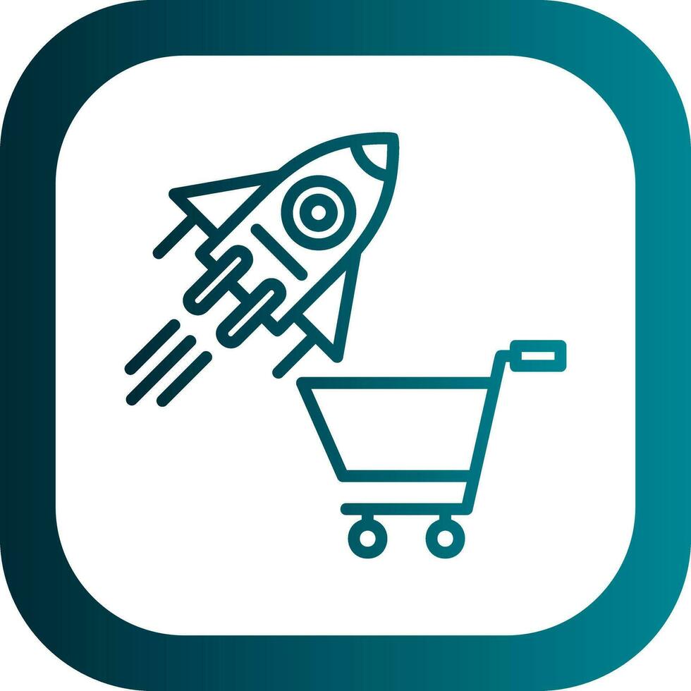 Shopping Rocketship Vector Icon Design
