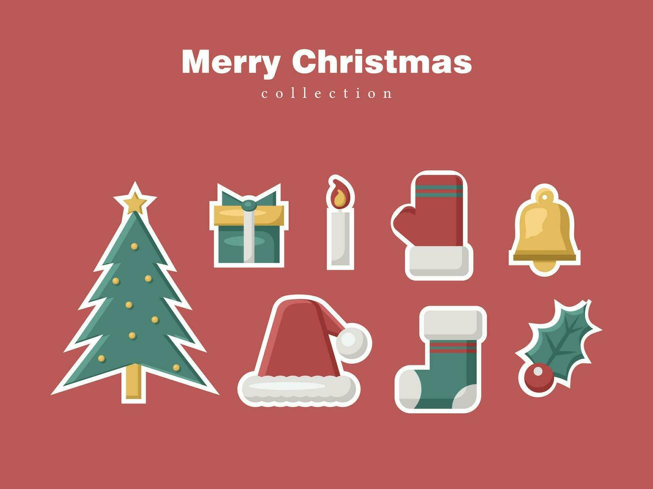 merry christmas 2024 new year cartoon icon element background pattern december winter ornament art vector