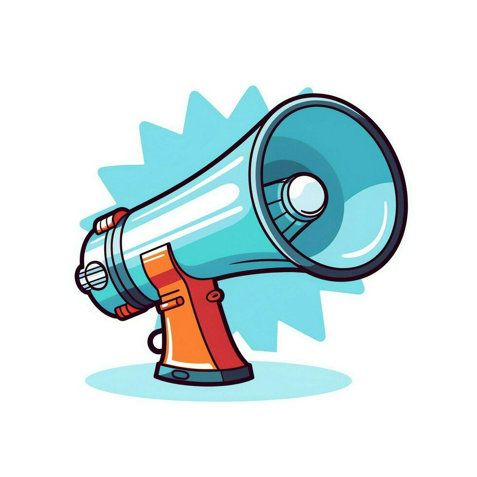 A device megaphone loudspeaker object. Sound device announce concept by