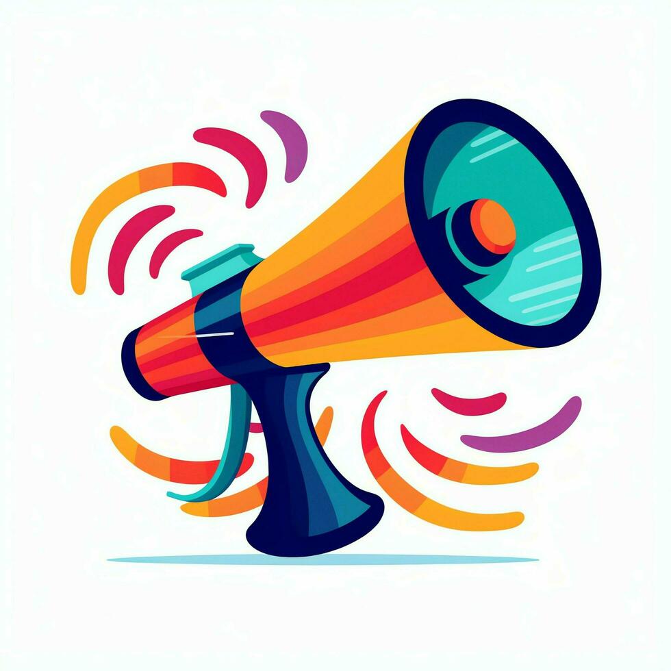A device megaphone loudspeaker object. Sound device announce concept by AI Generated photo