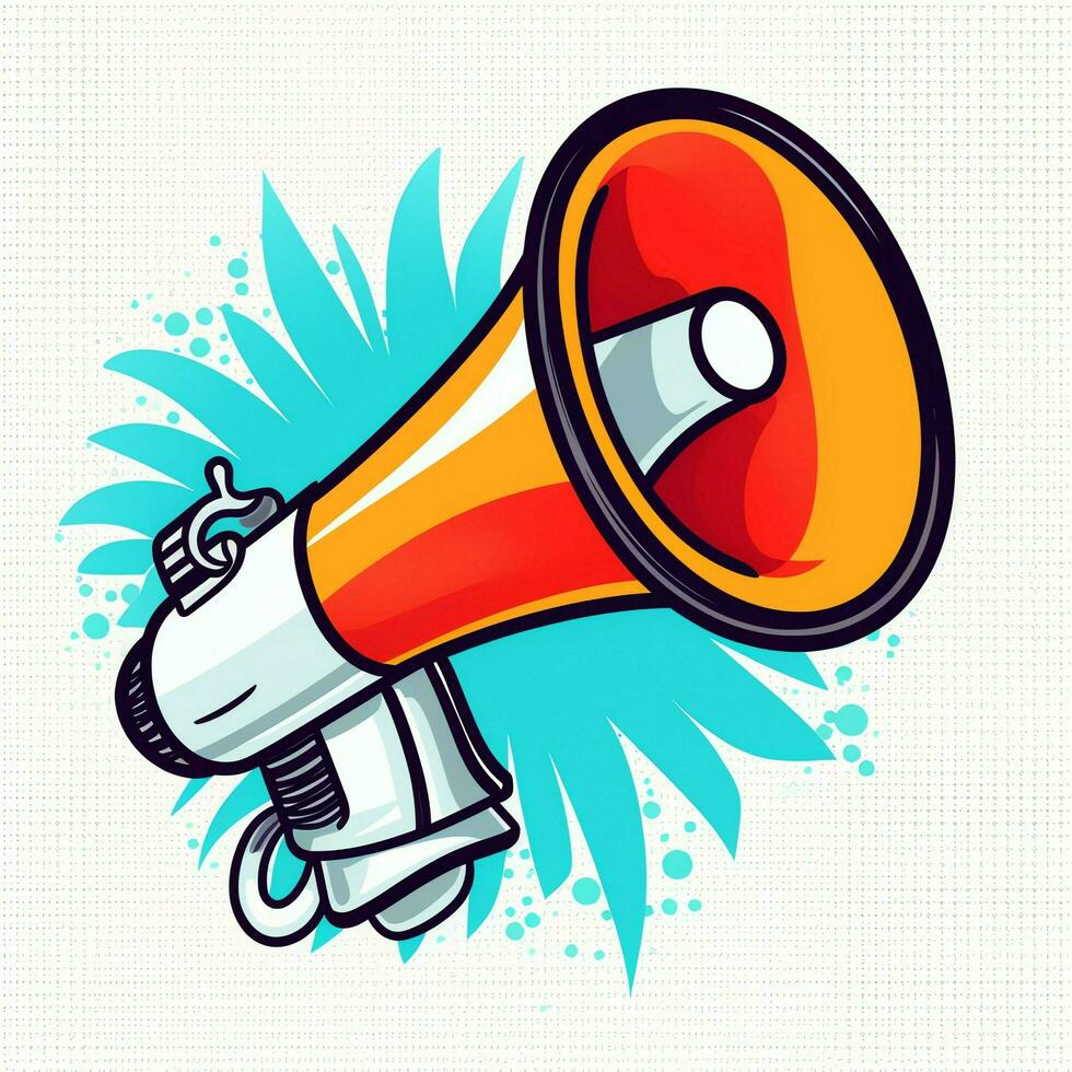 A device megaphone loudspeaker object. Sound device announce concept by AI Generated photo