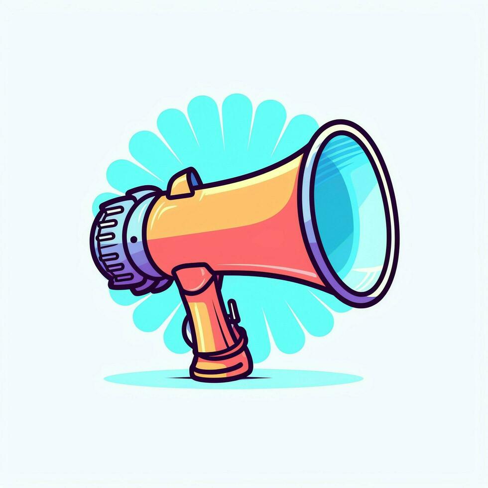 A device megaphone loudspeaker object. Sound device announce concept by