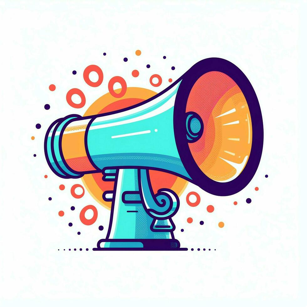 A device megaphone loudspeaker object. Sound device announce concept by AI Generated photo