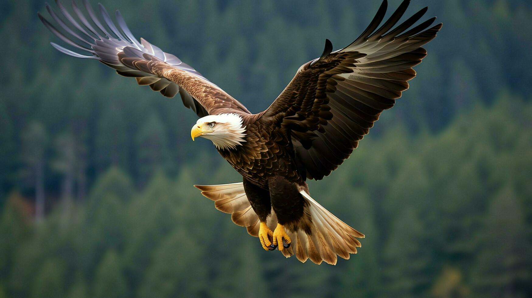 Eagle freely flying under the sunlight and blue sky. Predatory bird hunting in safari east africa concept by AI Generated photo