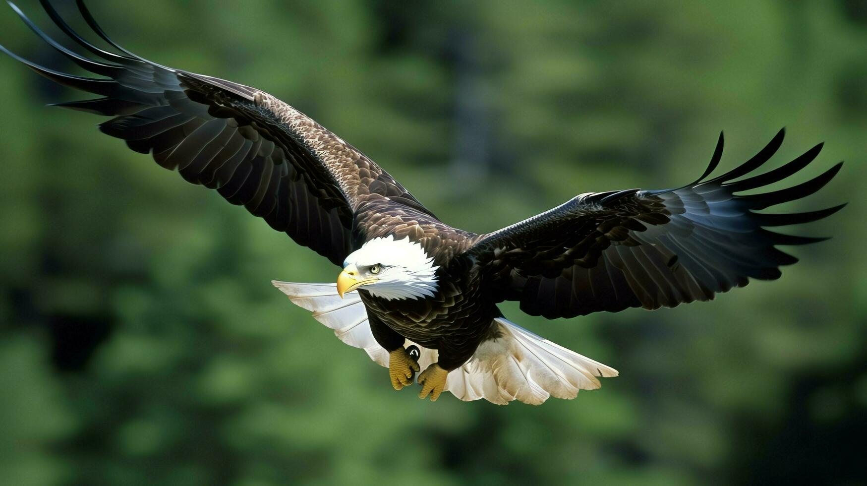 Eagle freely flying under the sunlight and blue sky. Predatory bird hunting in safari east africa concept by AI Generated photo