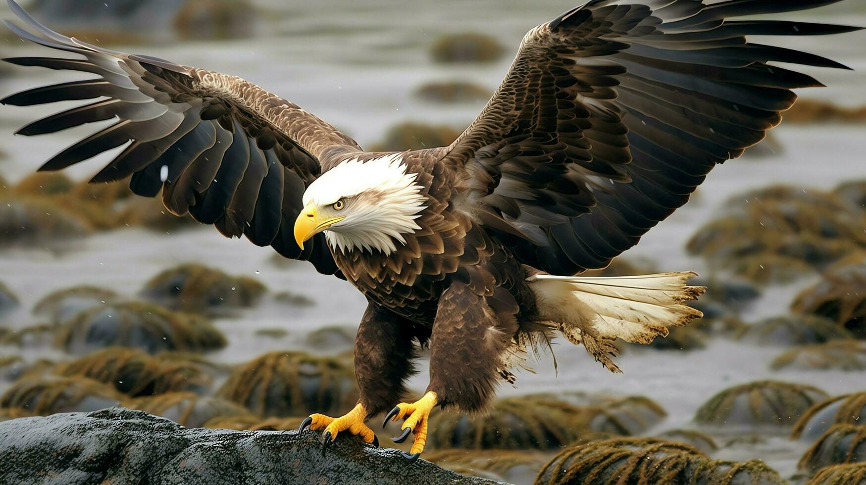 Eagle freely flying under the sunlight and blue sky. Predatory bird hunting in safari east africa concept by AI Generated photo