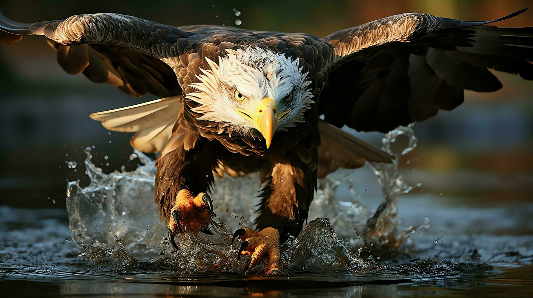 Eagle freely flying under the sunlight and blue sky. Predatory bird hunting in safari east africa concept by AI Generated photo