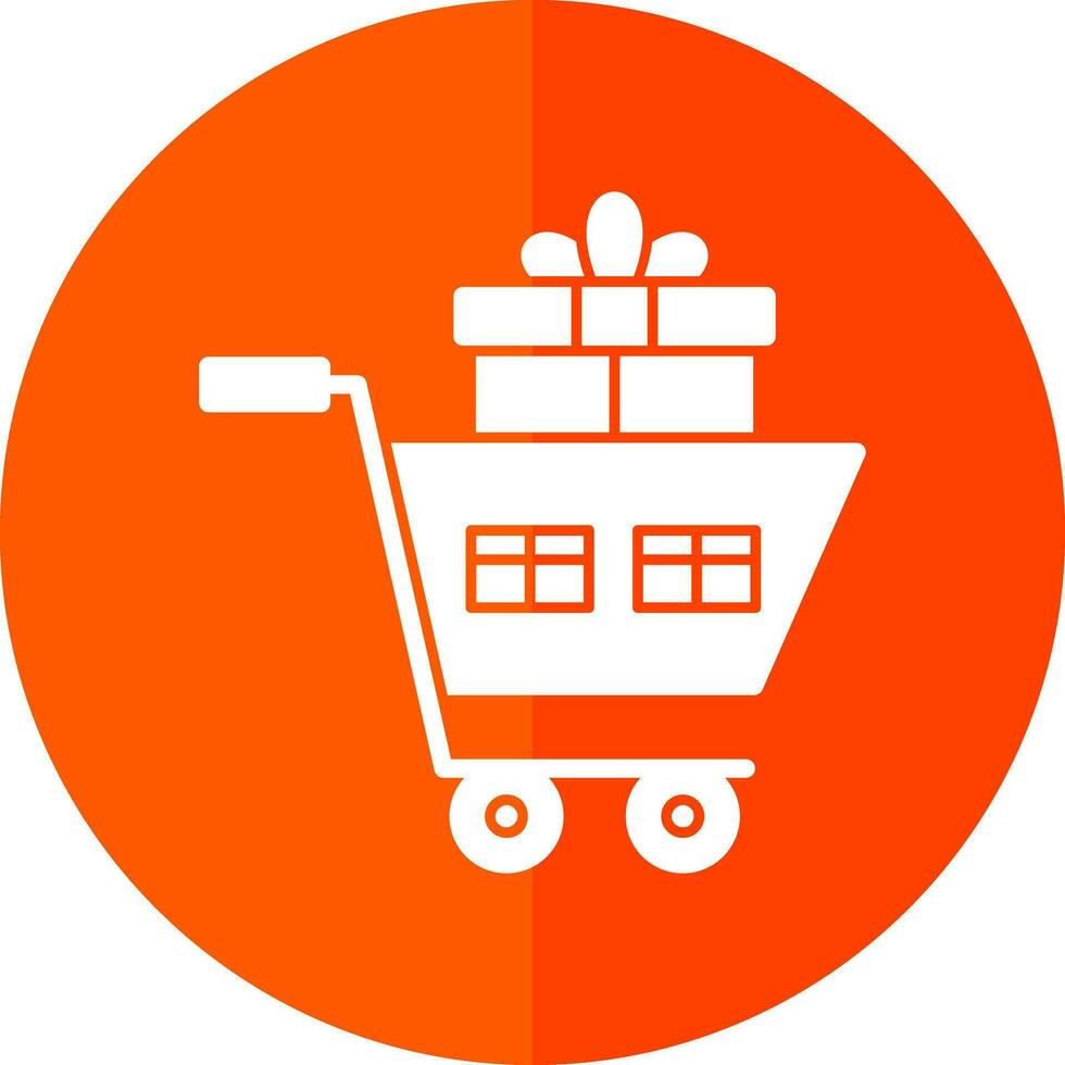 Shopping Cart with Gifts Vector Icon Design