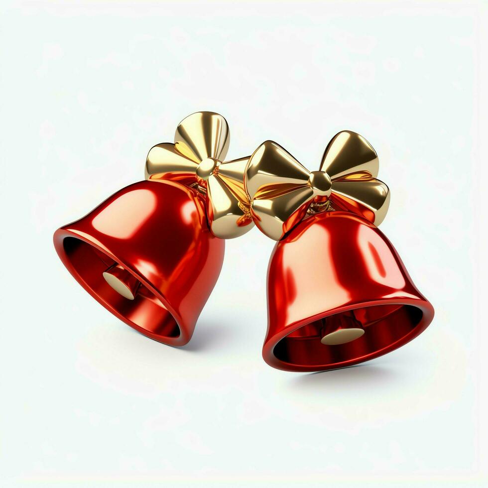 Decorative christmas ornament with christmas golden bells or jingle bells. Christmas decoration concept by AI Generated photo