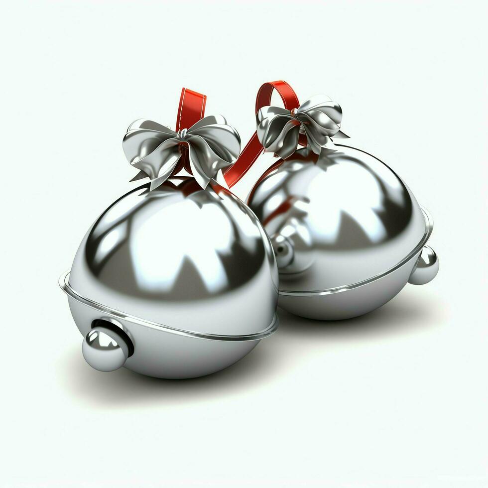 Decorative christmas ornament with christmas golden bells or jingle bells. Christmas decoration concept by AI Generated photo