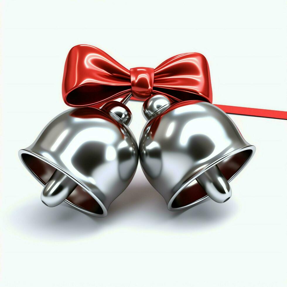 Decorative christmas ornament with christmas golden bells or jingle bells. Christmas decoration concept by AI Generated photo