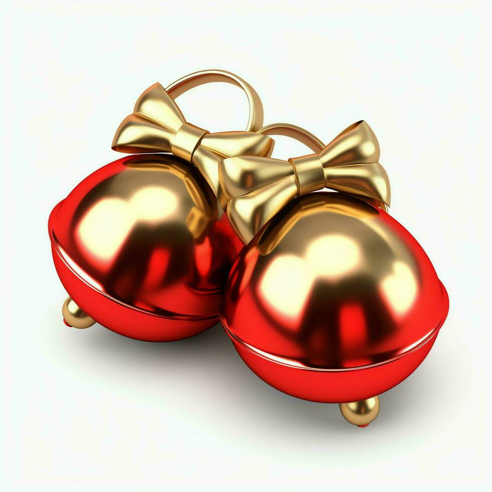 Decorative christmas ornament with christmas golden bells or jingle bells. Christmas decoration concept by AI Generated photo