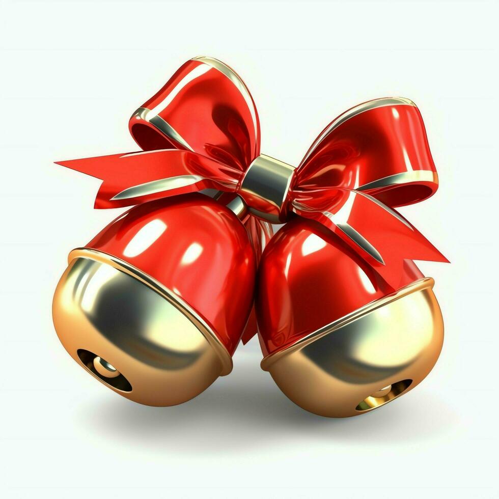 Decorative christmas ornament with christmas golden bells or jingle bells. Christmas decoration concept by AI Generated photo