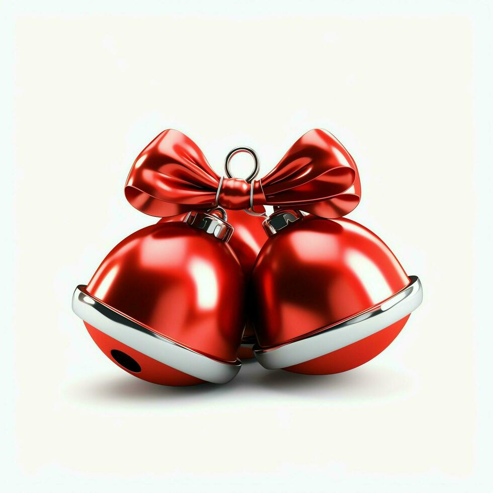 Decorative christmas ornament with christmas golden bells or jingle bells. Christmas decoration concept by AI Generated photo