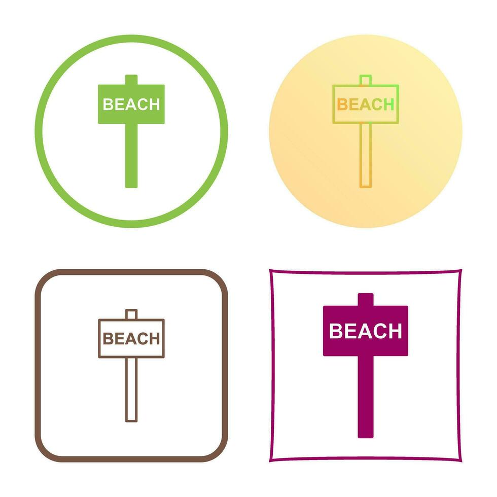 Beach Sign Vector Icon