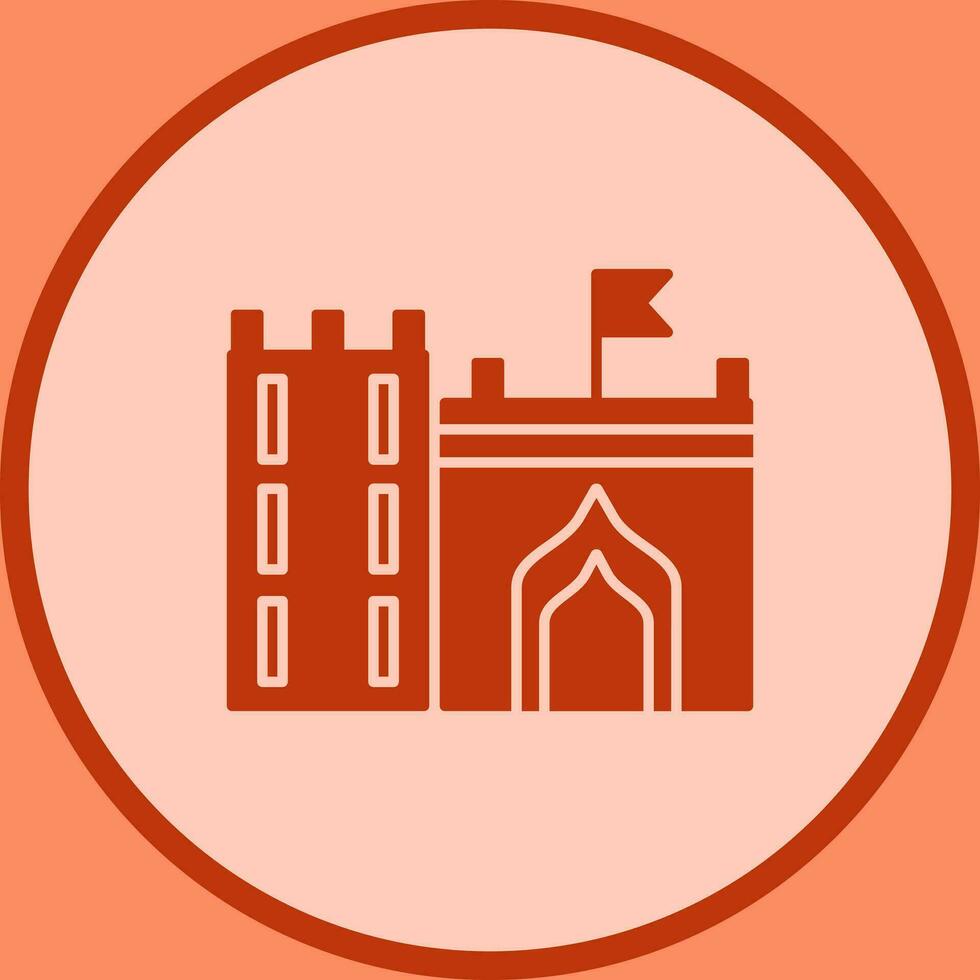 Castle with Flag Vector Icon