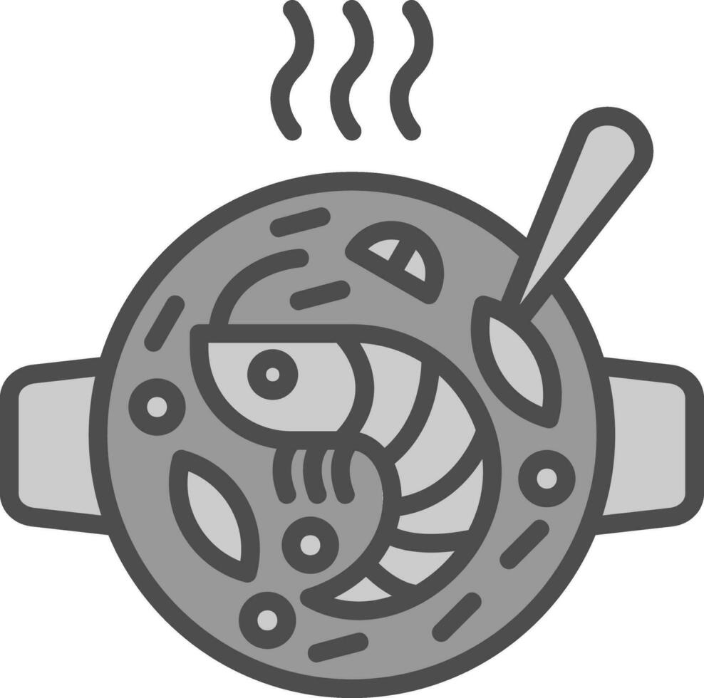 Mariscos paella vector icono diseño