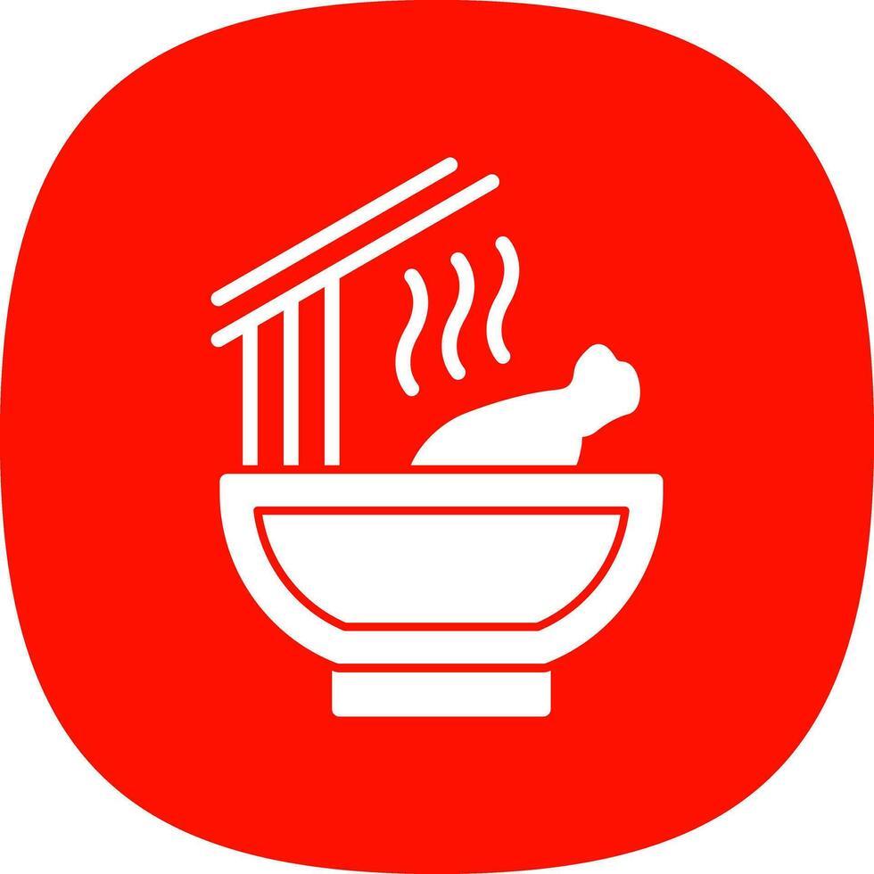 Chicken Noodle Soup Vector Icon Design