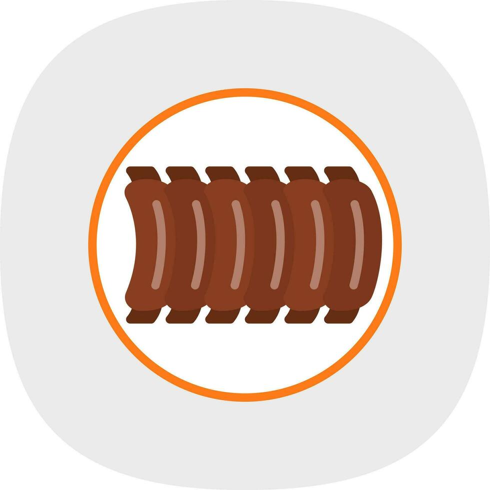 BBQ Ribs Vector Icon Design