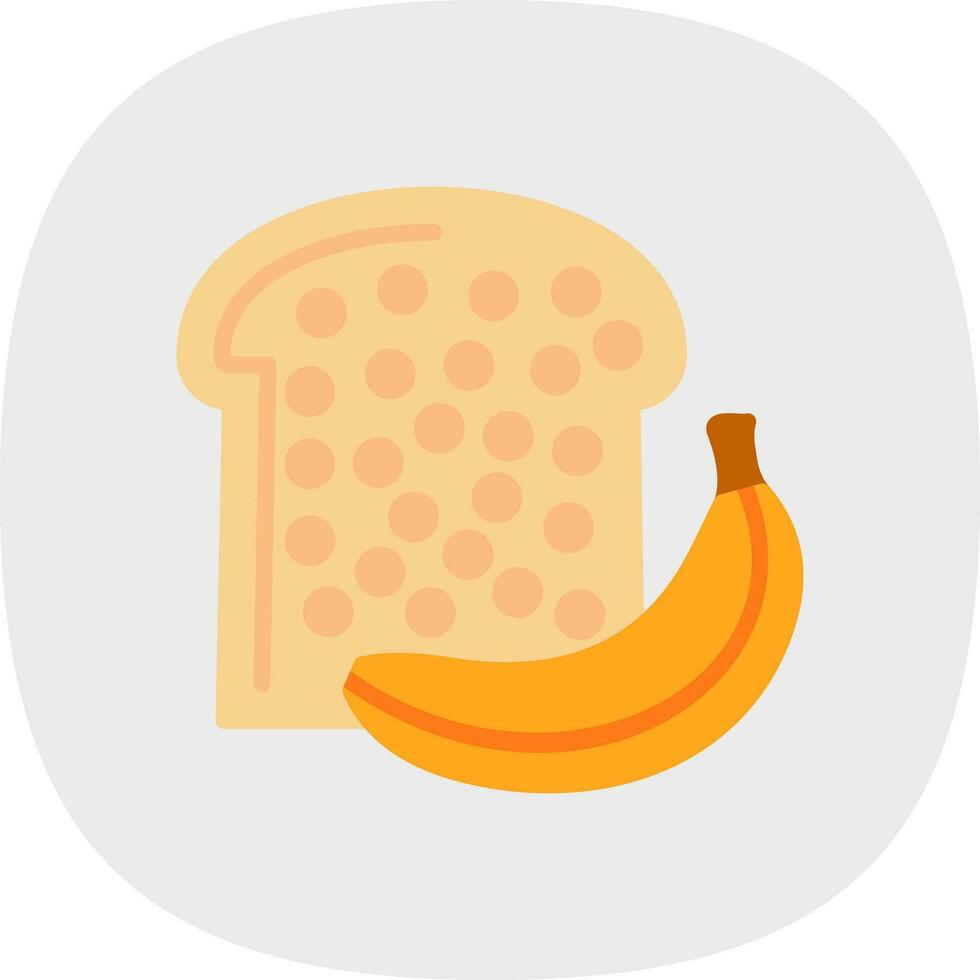 Banana Bread Vector Icon Design