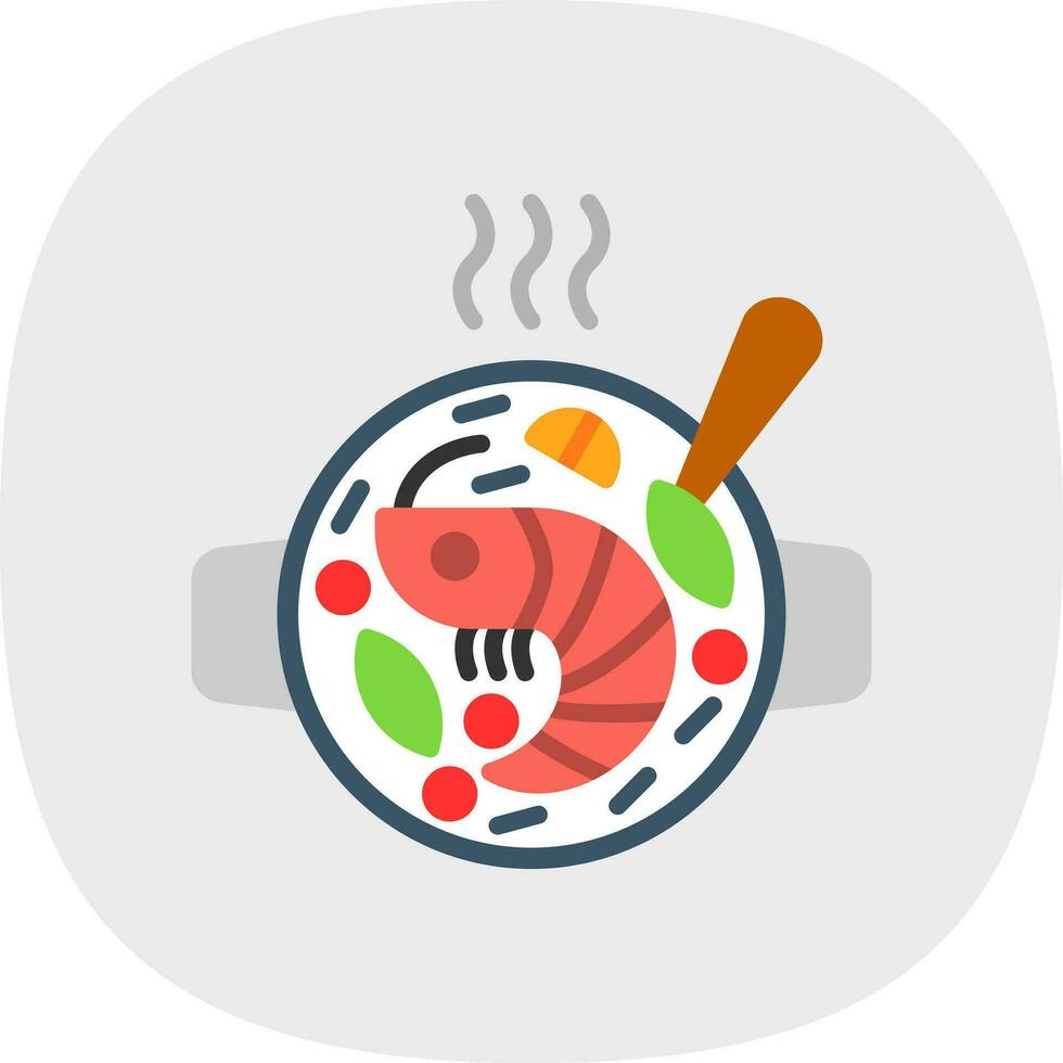 Mariscos paella vector icono diseño