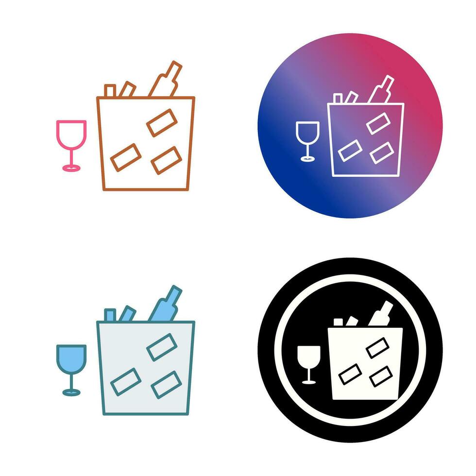 Unique Wine Bottle in Ice Vector Icon