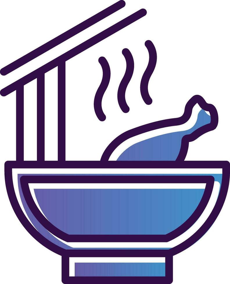 Chicken Noodle Soup Vector Icon Design
